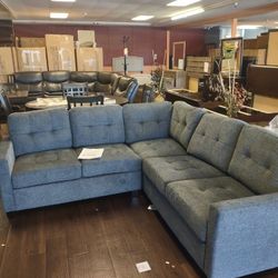 Sectional Sofa Or Sofa And Loveseat In Dark Grey