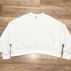 Nike Sportswear Phoenix Sherpa Fleece Classic Oversized Crop Sweater Womens L