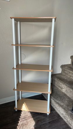 Open-back, 4-tier storage rack.