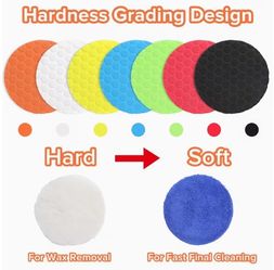 9pc 6” Car Auto Detailing Pads Polishing Wheel Foam Buffing Wo Waxing Microfiber Finishing kit Tile Furniture New Sealed