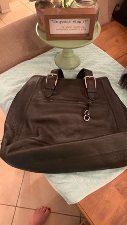 Large Cola Han pebble leather bag