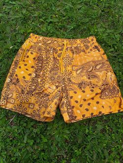 Maison Article Yellow Bandana Shorts
