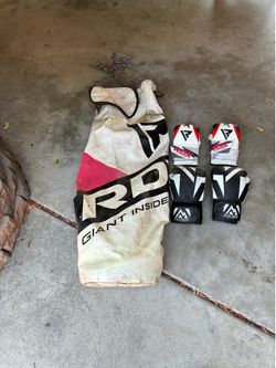 Punching bag with gloves