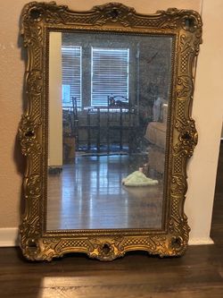 Large gold vintage mirror