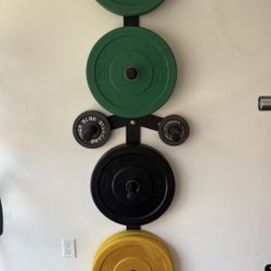 PRX  Wall Storage For 2” Weights With Single Barbell Hanger $100 Firm For Both LIKE NEW 