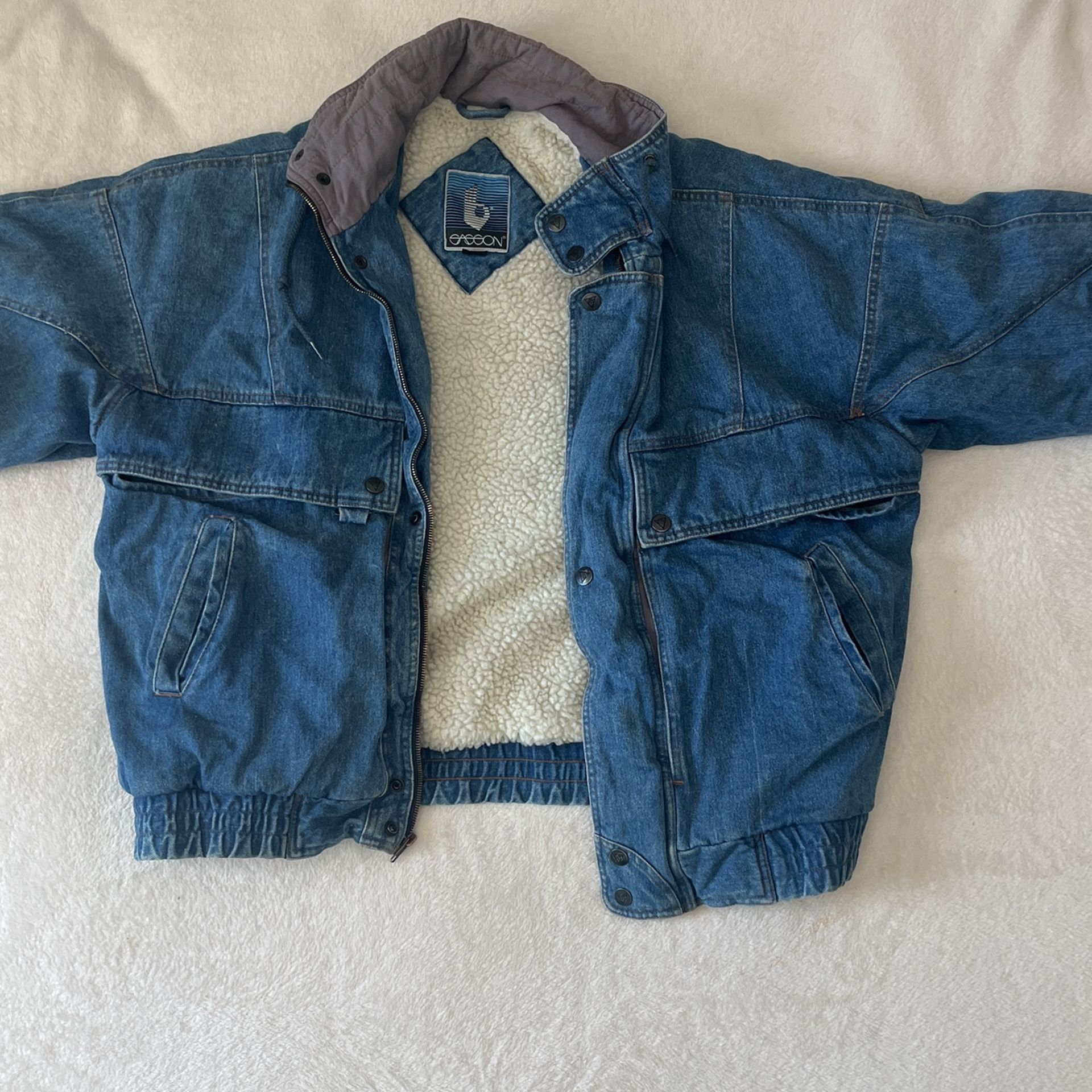Vintage XL Sasson Denim Sherpa Jacket