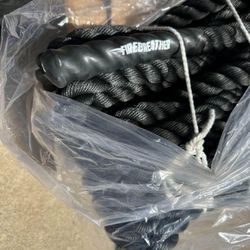 FIREBREATHER Battle Exercise Workout Ropes with Anchor and Training Poster