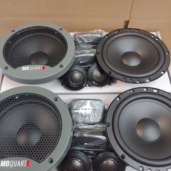 MB QUART 2 PAIRS 6.5' 140 WATTS COMPONENT SET WITH CROSSOVER CAR SPEAKER ( BRAND NEW PRICE IS LOWEST INSTALL NOT AVAILABLE )