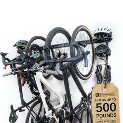 StoreYourBoard Wall Bike Rack – Holds 4 Bikes + Gear | Heavy-Duty Steel