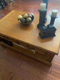 Center / Coffee table with side tables wooden, sturdy
