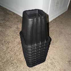 Black Plastic Tall Bed Risers, 9-Pack, 6.75 in x 6.75 in x 8 in