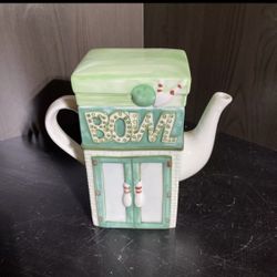 Vintage Bowling Alley Teapot 