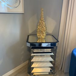 Mirrored End Table Or Table Pedestal 
