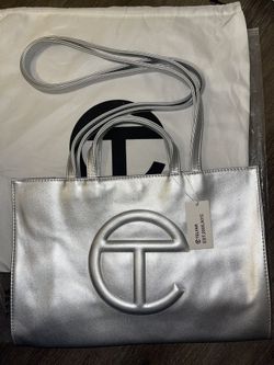 Telfar Medium Shopping Bag- Silver