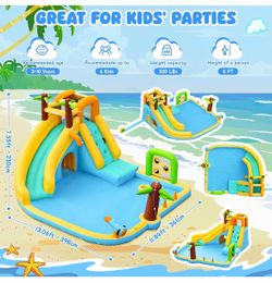 Inflatable Water Slide Bounce House With 450 W Blower