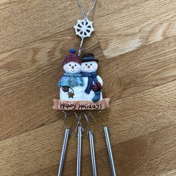 Happy Holidays Snowman Wind Chime