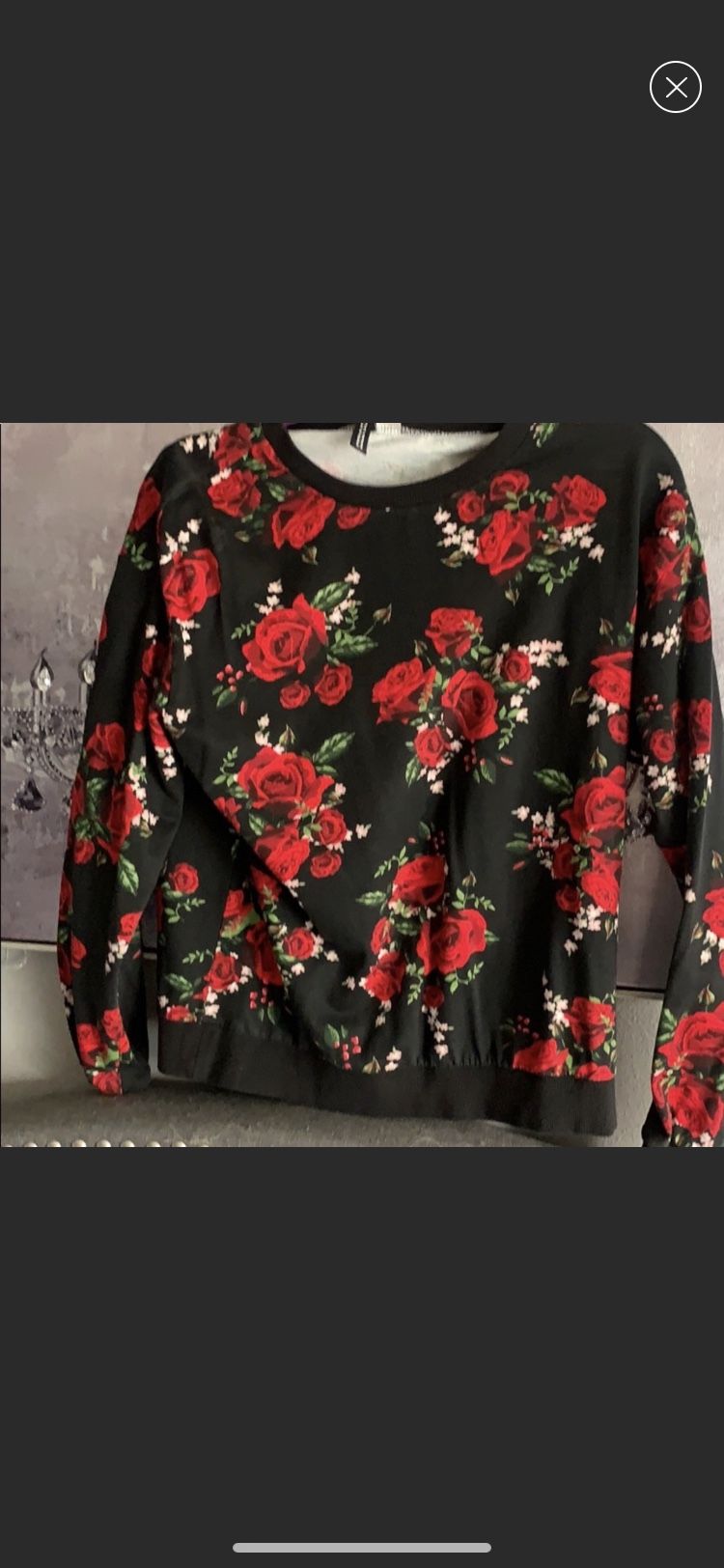 Rockabilly rose sweater vibrant size medium m tattoo