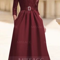 Burgundy Evening Dress