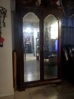 American Drew Double Door Mirror Armoire
