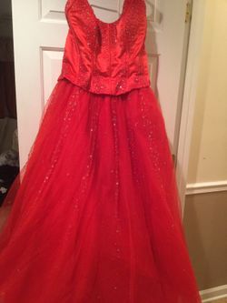 Red Wedding Dress or Ball Gown $200