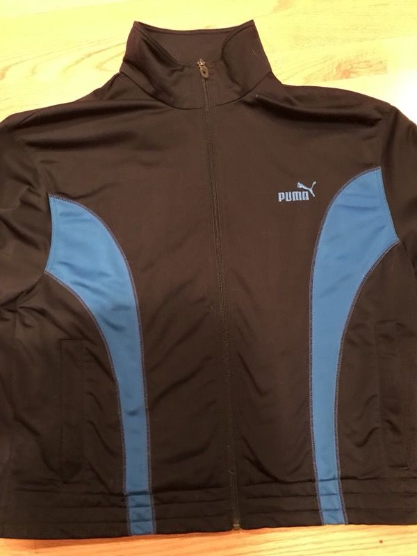 Vintage Puma Navy Blue & Light Blue Zipper Vintage Jacket!