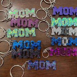 Glitter Mom Keychain