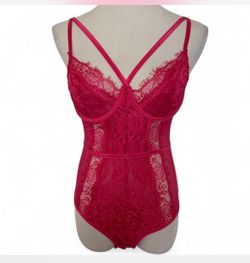 NWT women’s fuchsia, hot pink designer size medium, one piece, sexy lingerie by French twist