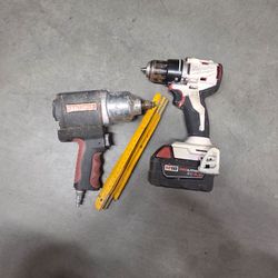 Milwaukee M18 Drill + Craftsman Impact + Tool Bag & Accessories Lot