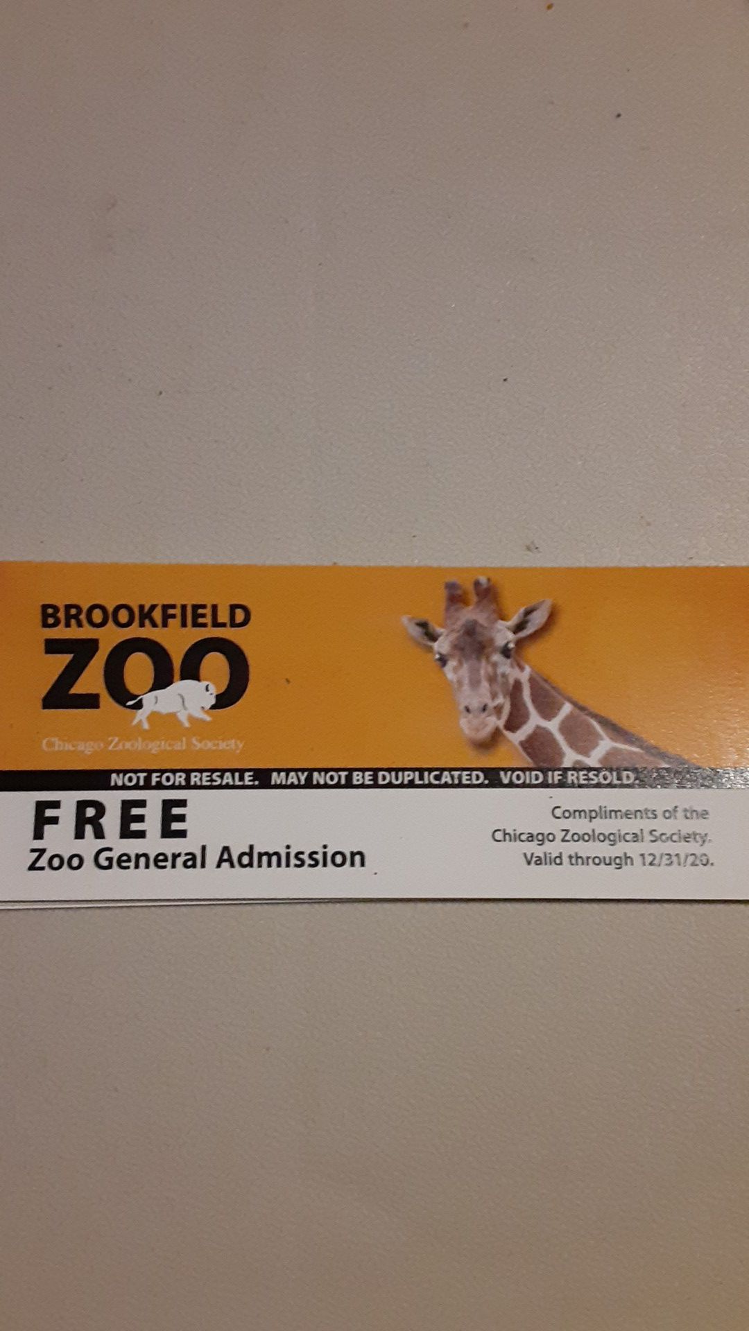 Brookfield zoo ticket admission 16 left