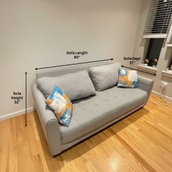 Gray 3 Seaf Sofa - 80" wide