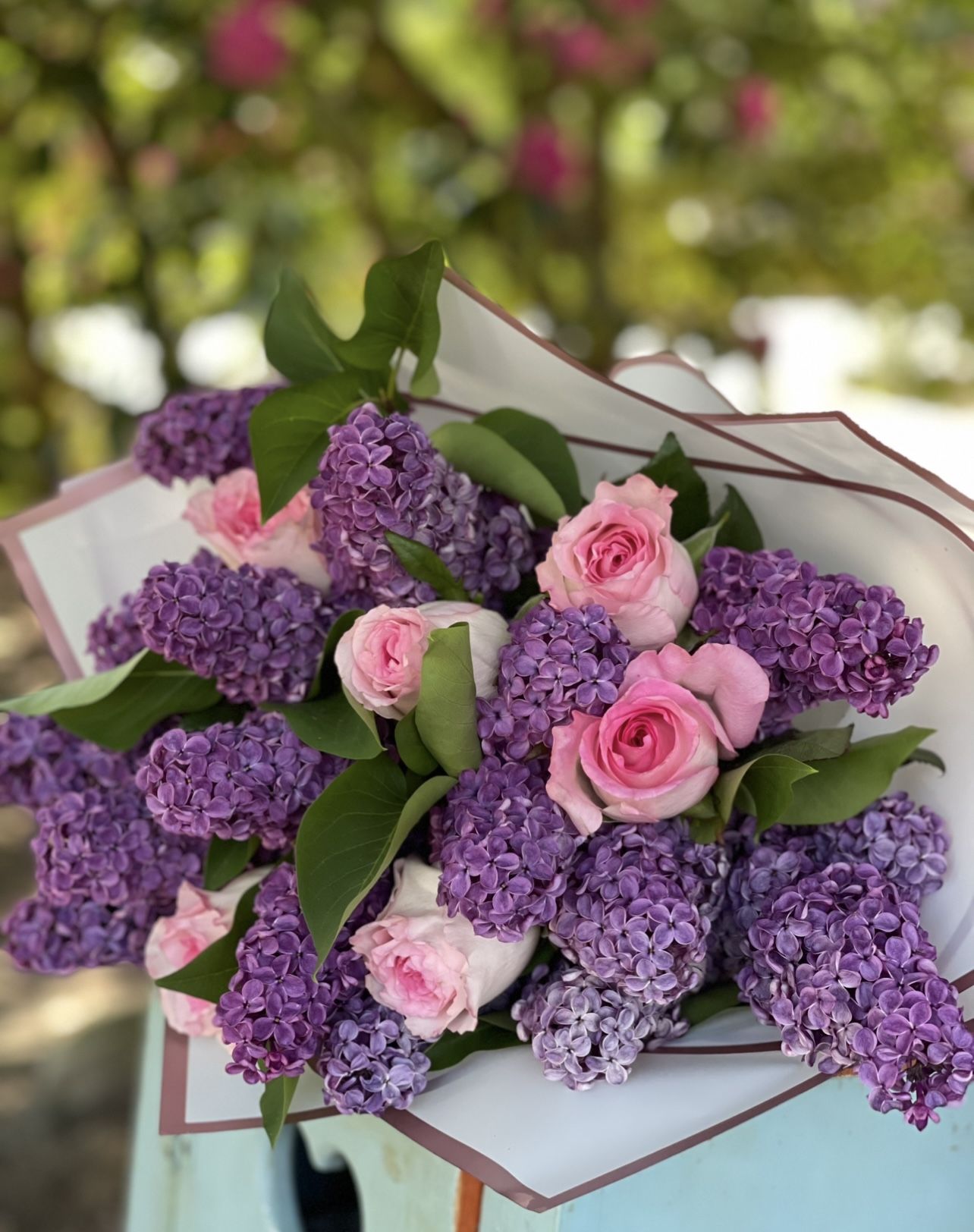 Roses With Lilac Bouquet