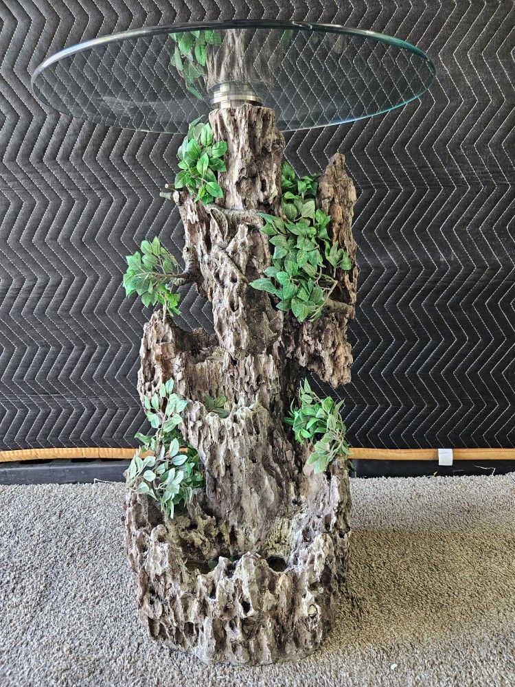 Artificial Stone Waterfall Fountain, With Glass Tabletop