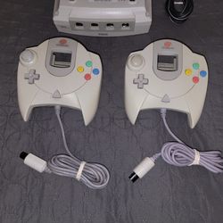Sega Dreamcast With Sonic Game And Two Controllers for Sale in