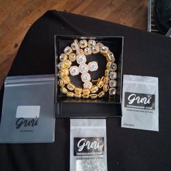 Gold Diamond Necklace With Diamond cross 