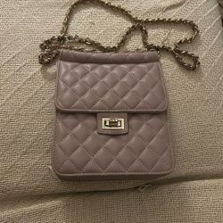 Quilted Crossbody Bag In Mauve 