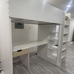 Loft Bed Twin Size With Desk And Storage Lightly Used Almost New