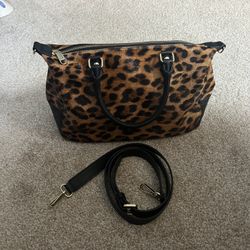 Talbots Calf Hair Leather Trim Handbag