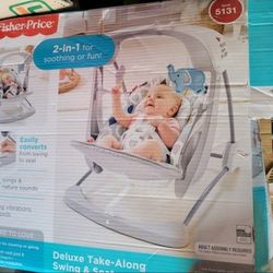 Fisher Price 2-1 Deluxe Take Along Portable Swing, And Seat