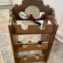 6 Bottle Wood Wine Rack 