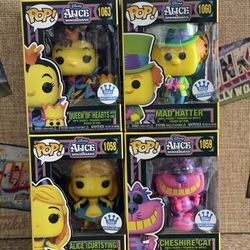 Funko Pop! Alice in Wonderland (Funko Shop Exclusive) Black Light Set of 4