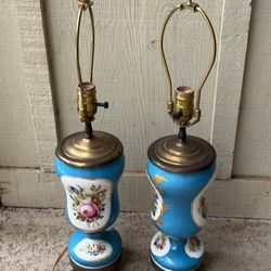 Pair Of Sevres Style Vase Lamps