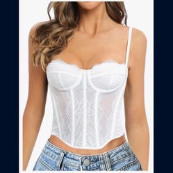 Lace Bustier Corset Crop Tops for Women