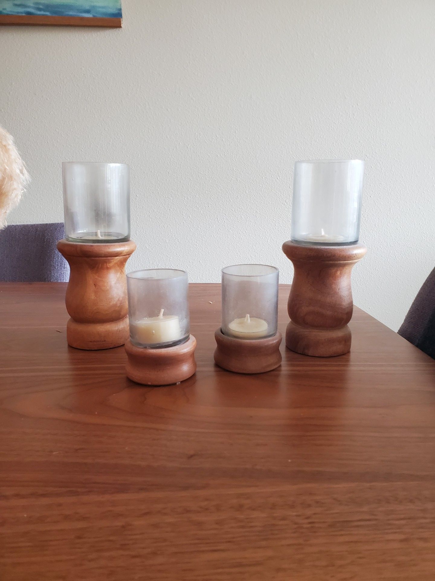 4 magnolia home candle holders