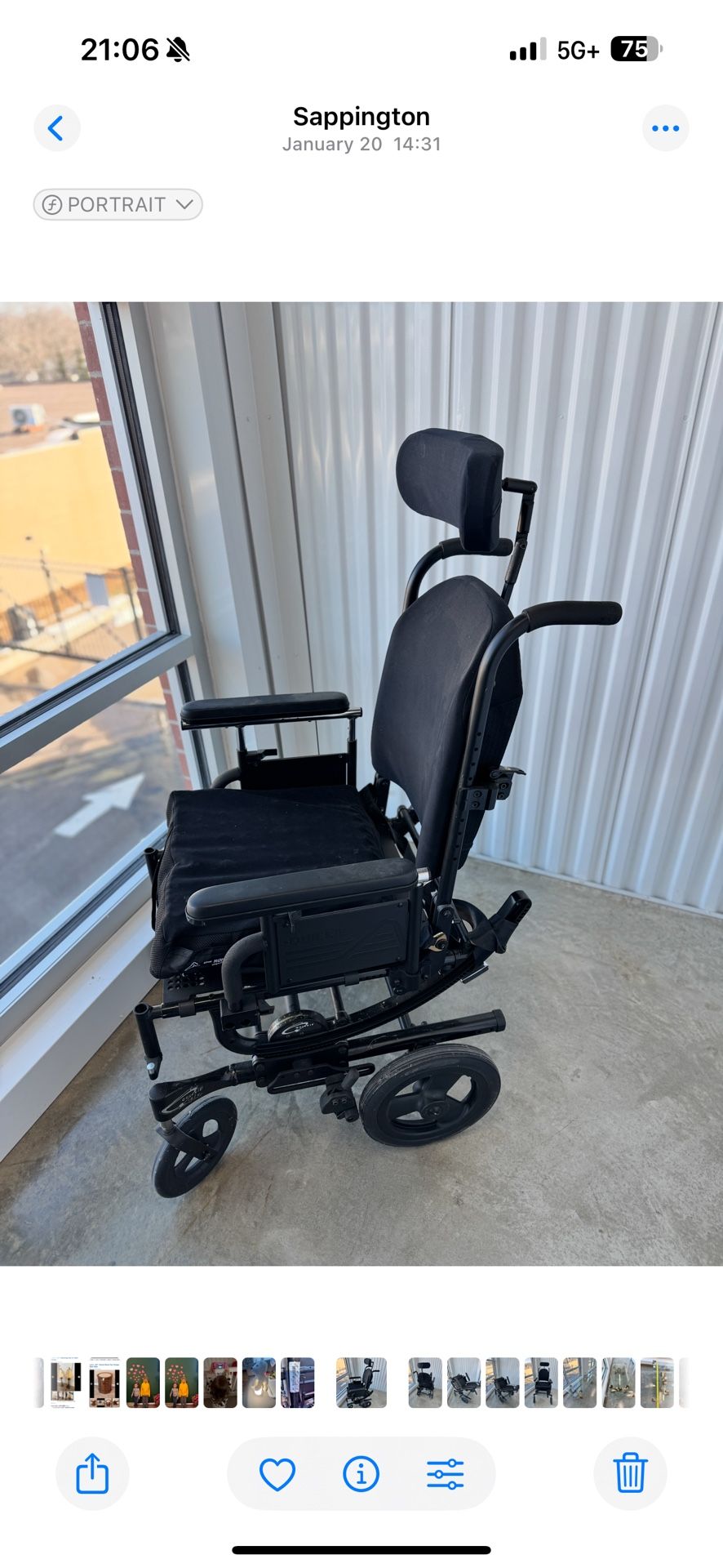 Quickie IRIS Tilt-In-Space Manual Wheelchair – Excellent Condition