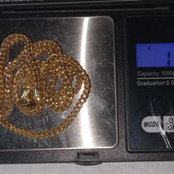 Real 14k Gold Franco Necklace 22 Inches 11.88 Grams 