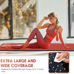 Red Light Therapy Mat from Advares - 660nm and 850nm Near Body Infrared Therapy, 71inch x 31inch with 1280 LED lamp, wireless controller, muscle relax
