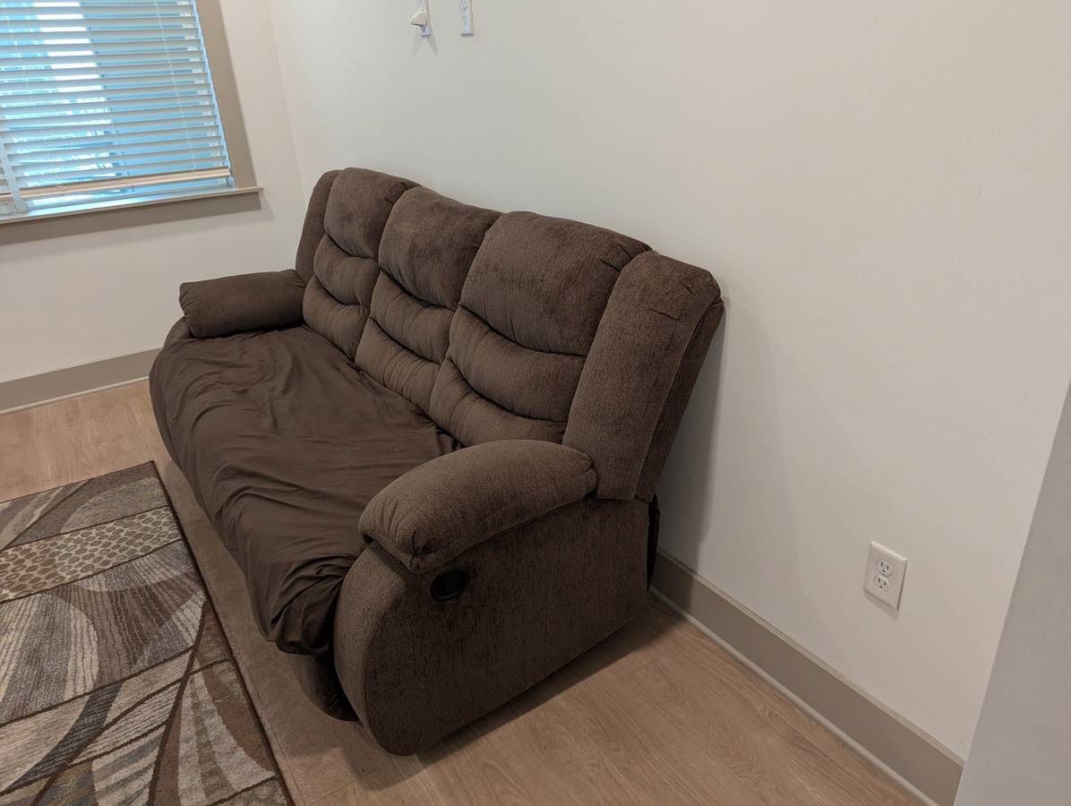 Brown Reclining Sofa