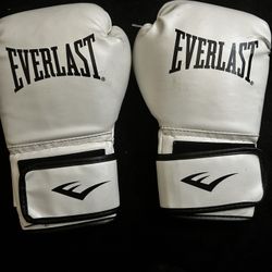 White 16oz Everlast Boxing Gloves