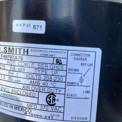 1 new condensing motor with the wire harness and capacitor