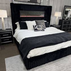 Fireplace Bed Queen Cal King Bedroom 